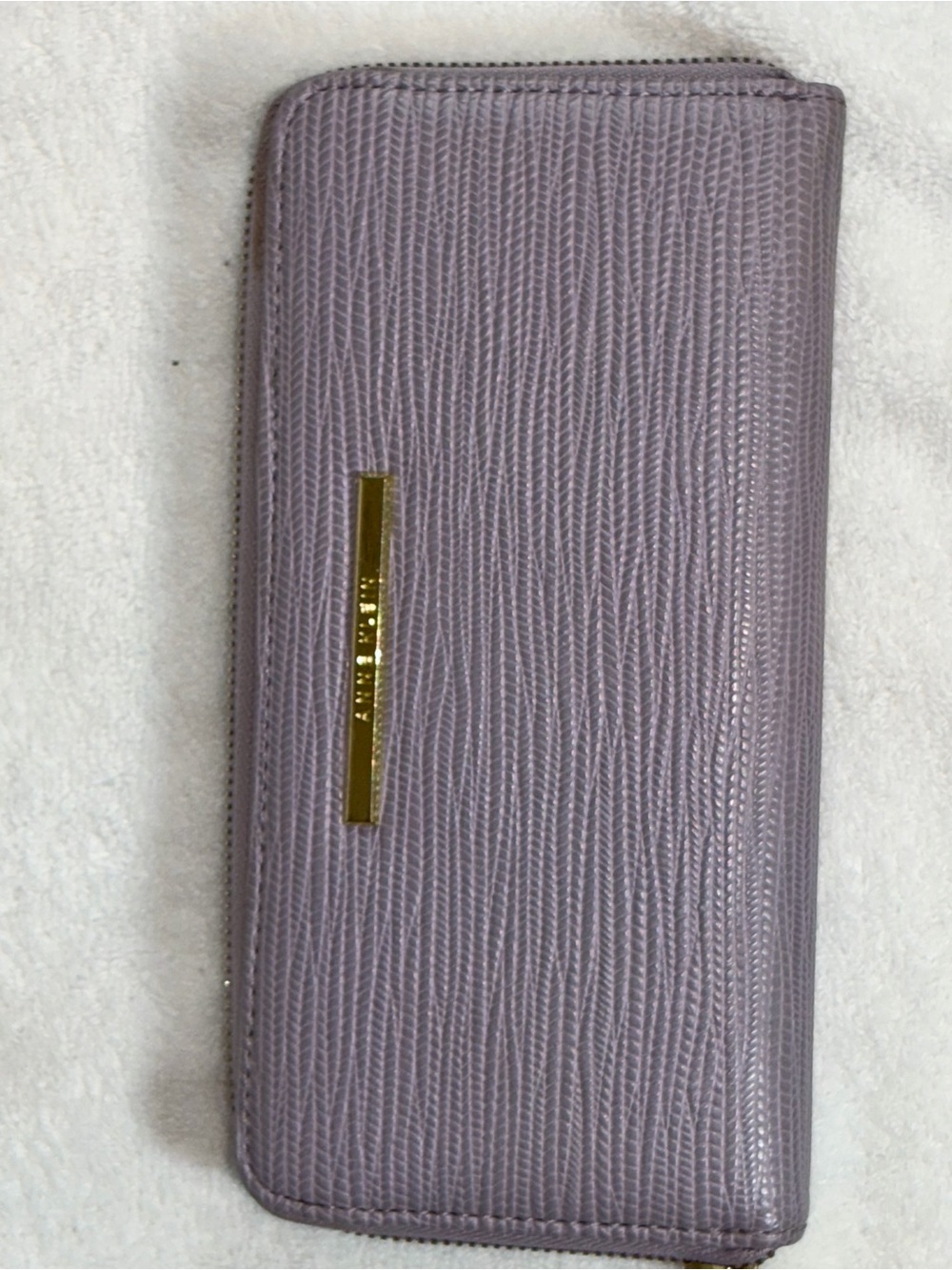 Anne Klein Lavender Textured Zip-Around Wallet